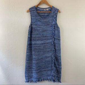 Anthropologie Periwinkle Blue Knitted Fringe Dress